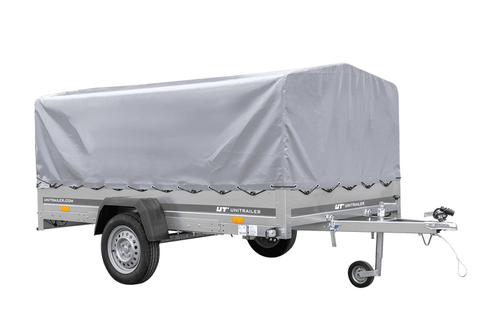 Przyczepka jednoosiowa 264x150 UNITRAILER GARDEN 265 KIPP ze stelażem H-800 i pokrowcem szarym