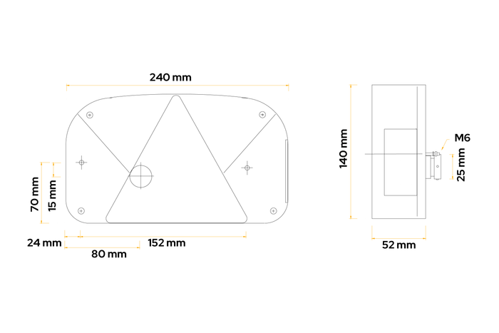 Lampa tylna ASPÖCK Multipoint II 6 funkcji prawa