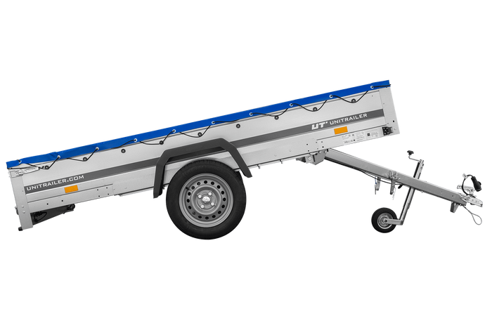Przyczepka jednoosiowa 264x125 UNITRAILER GARDEN 264 KIPP z plandeką niebieską