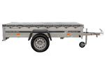 Przyczepka jednoosiowa 230x125 UNITRAILER GARDEN 230 KIPP ze stelażem H-0 i pokrowcem szarym