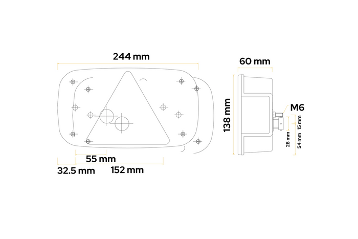 Lampa tylna ASPÖCK MULTIPOINT III bajonet 5PIN 6 funkcji prawa