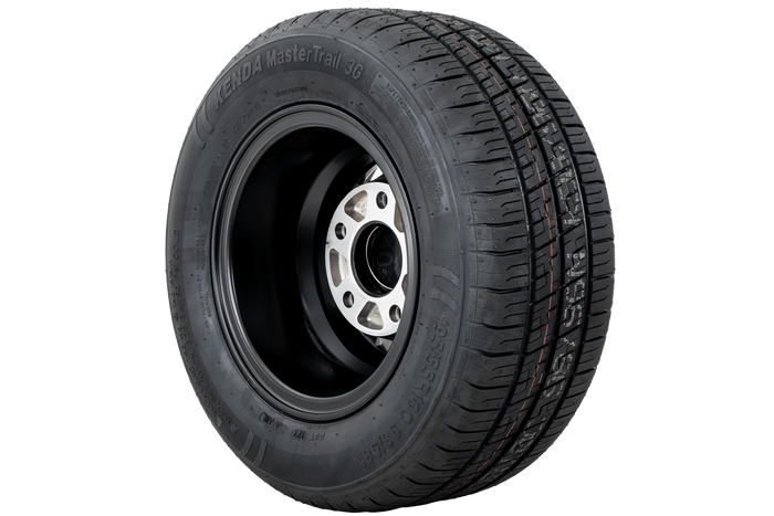 Koło wzmacniane do przyczepy OPONA KENDA 195/55 R10C 98/96N FELGA ALU STARCO czarna 6Jx10"H2 5x112 ET:-4