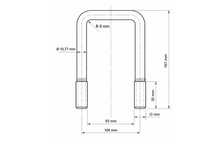 Cybant kwadratowy DROMET typ C obejma M12 92×167mm