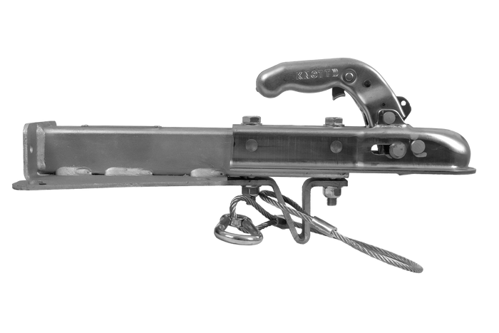 Zaczep kulowy KNOTT KQ14-A+KZE7,5 do przyczepy 750kg z dyszlem typu V