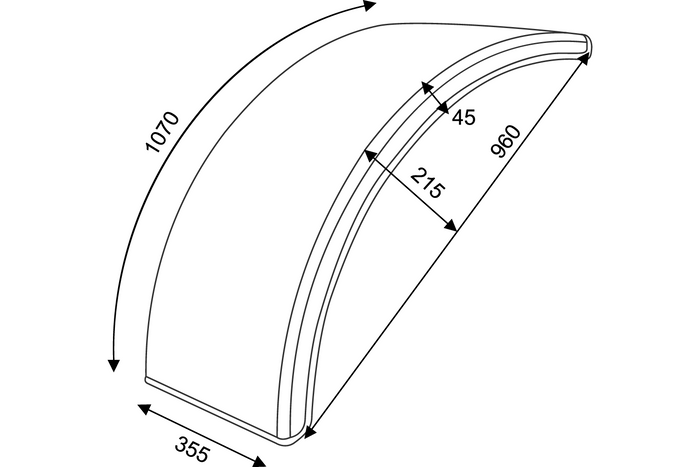 Błotnik do maszyn rolniczych 16-24" DOMAR T10120 nadkole 960/355mm