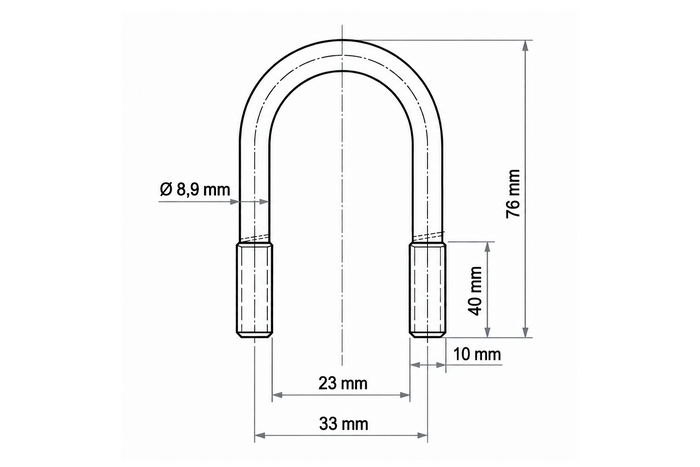 Cybant kabłąkowy DROMET typ B obejma owalna M10 23×76mm