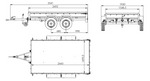 Przyczepka dwuosiowa 264x150 UNITRAILER GARDEN 265/2 KIPP ze stelażem H-1100 i pokrowcem szarym