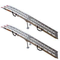 Najazdy składane UNITRAILER ALR003 rampy najazdowe aluminiowe do przyczepy lawety 221cm 680kg z pasem i podpórką komplet 2szt