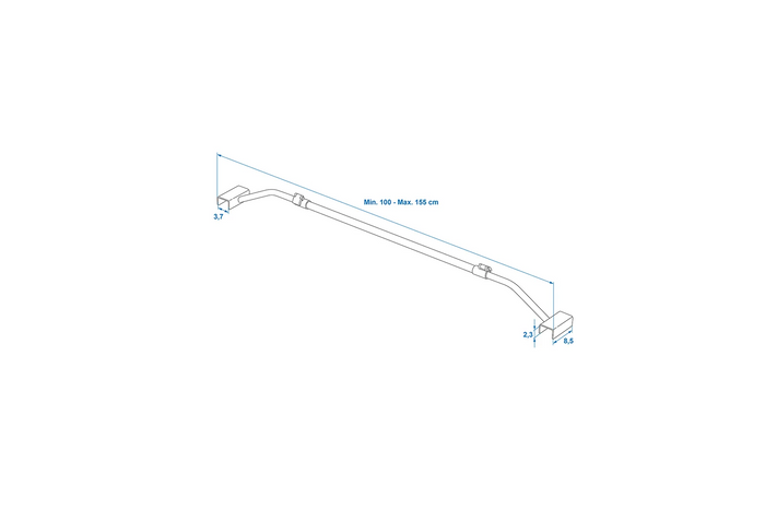 Wspornik plandeki płaskiej do przyczepy ProPlus 340914V01 regulowany 100–155cm