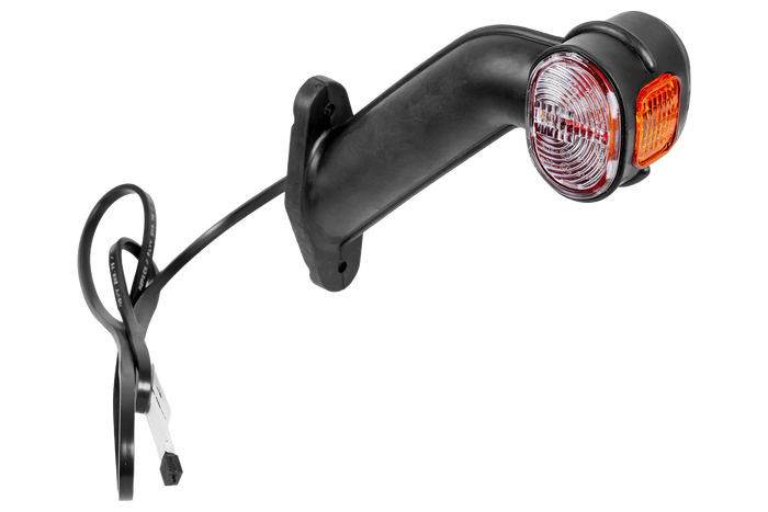 Lampa obrysowa ASPÖCK SUPERPOINT II lewa na gumowym wysięgniku z bocznym przewodem