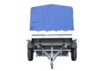 Przyczepka lekka 200x125 UNITRAILER GARDEN 201 KIPP ze stelażem H-800 i plandeką niebieską