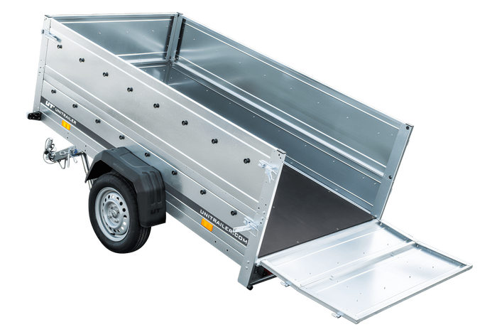 Przyczepka jednoosiowa 230x125 UNITRAILER GARDEN 230 KIPP z burtami BIS
